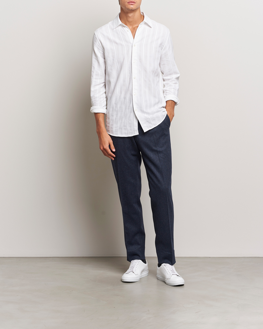Uomini | Pantaloni | J.Lindeberg | Soren Twill Cash Flannel Pants Navy