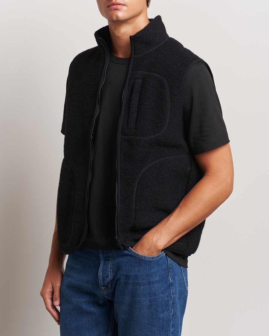 Uomini | Gilet | J.Lindeberg | Duncan Wool Fleece Vest Black