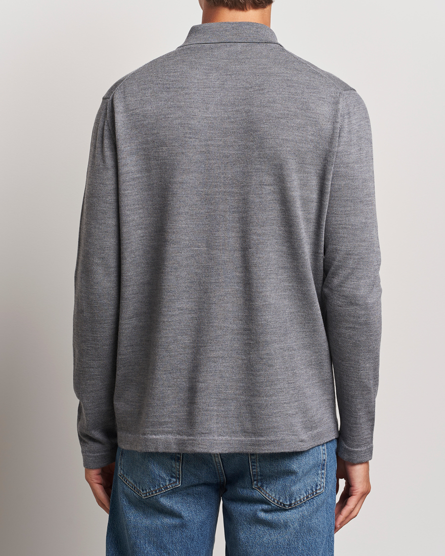 Uomini | Maglieria | J.Lindeberg | Kaleb Merino Zip Cardigan Mid Grey Melange