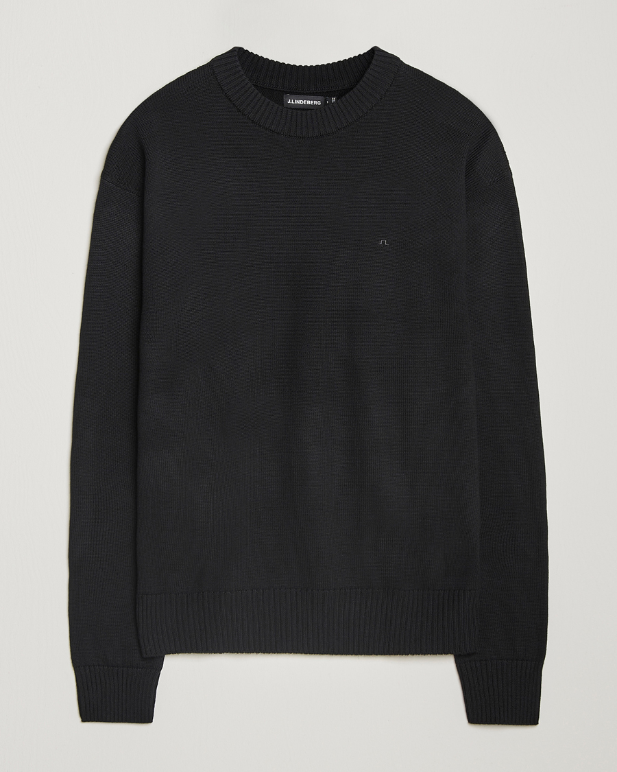 Uomini | Maglieria | J.Lindeberg | Kino Merino Crew Neck Black
