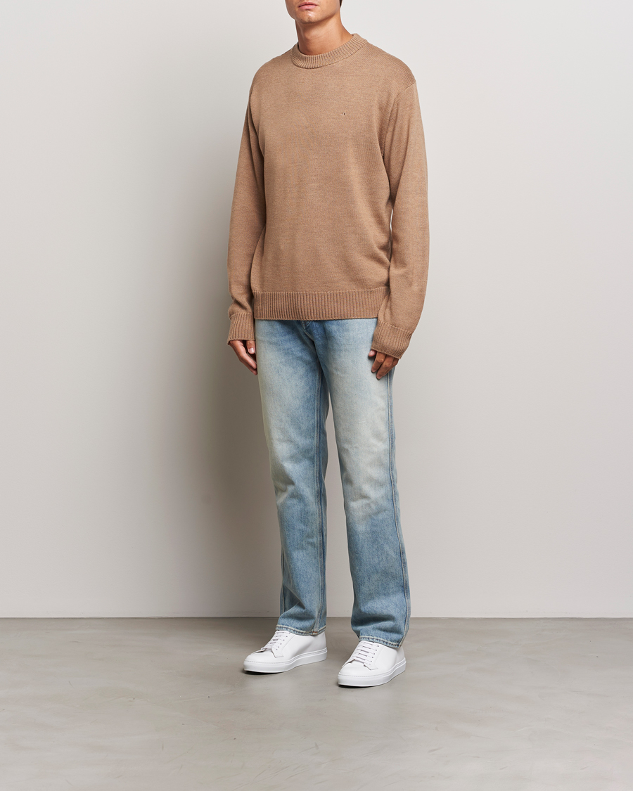 Uomini | Maglieria | J.Lindeberg | Kino Merino Crew Neck Tiger Brown
