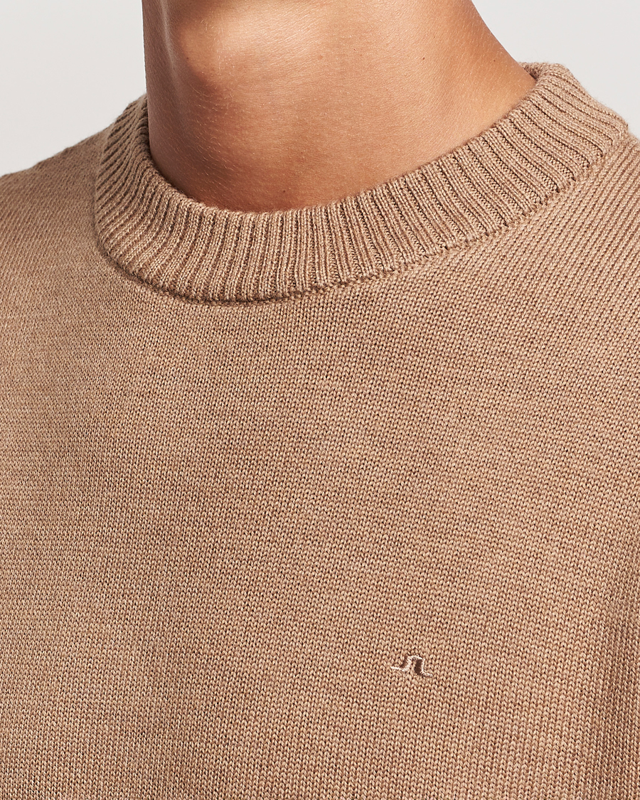 Uomini | Maglieria | J.Lindeberg | Kino Merino Crew Neck Tiger Brown