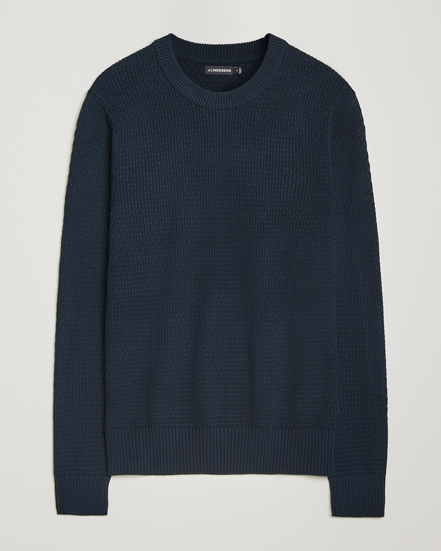 Uomini | Maglieria | J.Lindeberg | Oliver Structure Cotton Sweater Navy