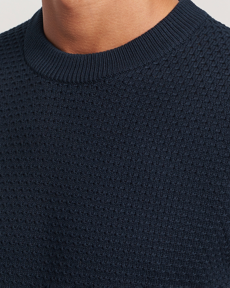 Uomini | Maglieria | J.Lindeberg | Oliver Structure Cotton Sweater Navy