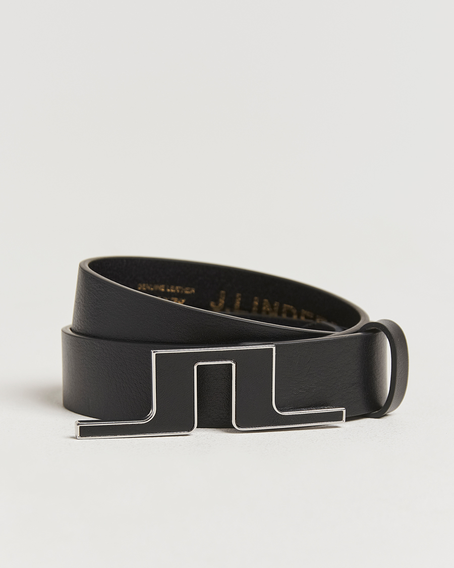 Uomini | J.Lindeberg Bridge Logo Belt Black | J.Lindeberg | Bridge Logo Belt Black