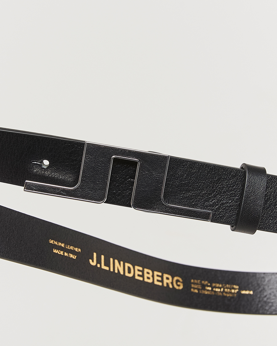 Uomini | J.Lindeberg Bridge Logo Belt Black | J.Lindeberg | Bridge Logo Belt Black