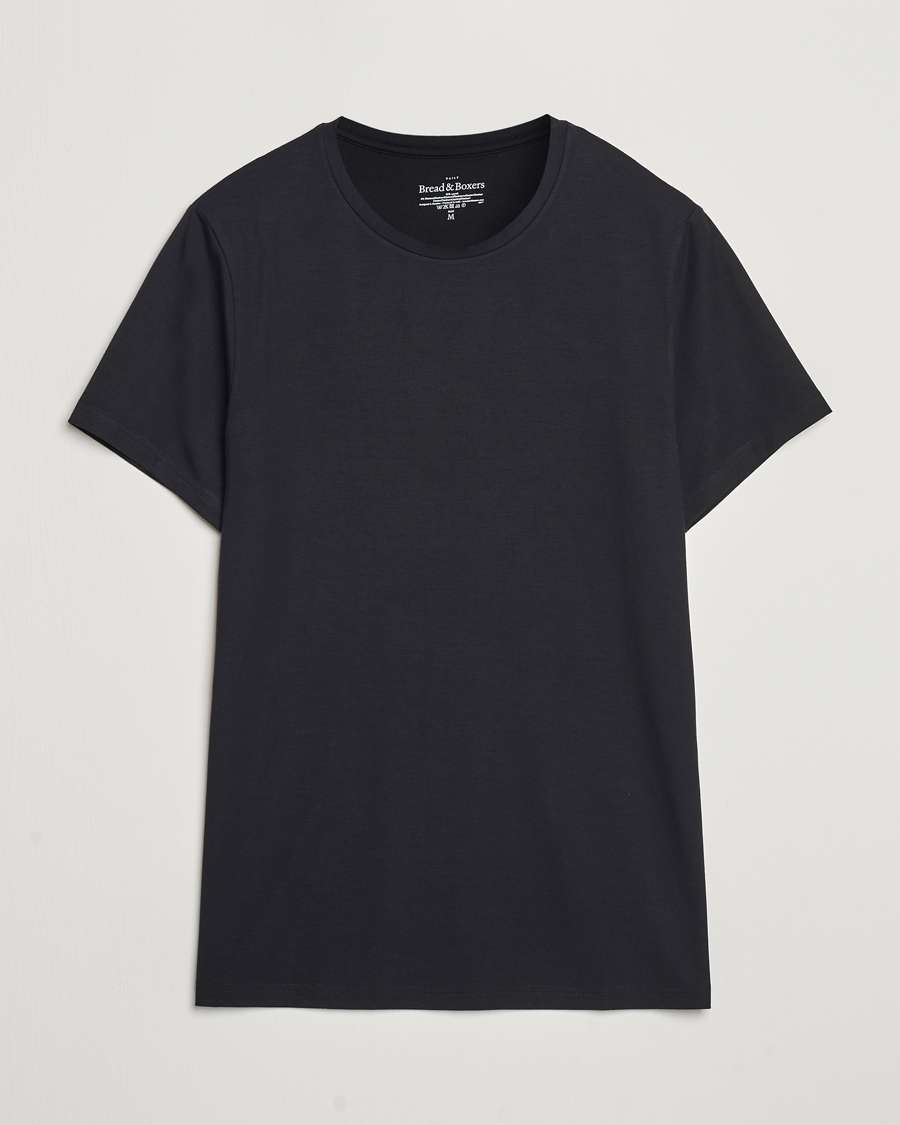 Uomini | T-shirt | Bread & Boxers | Tencel Crew Neck T-Shirt Black
