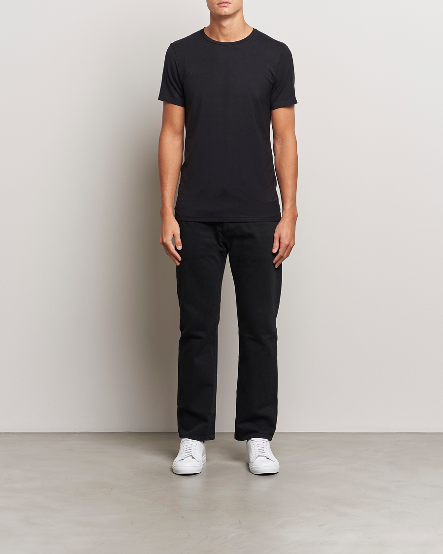 Uomini | T-shirt | Bread & Boxers | Tencel Crew Neck T-Shirt Black