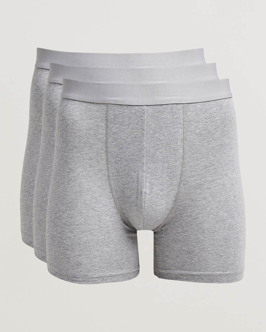 Uomini | Biancheria intima | Bread & Boxers | 3-Pack Long Boxer Brief Grey Melange