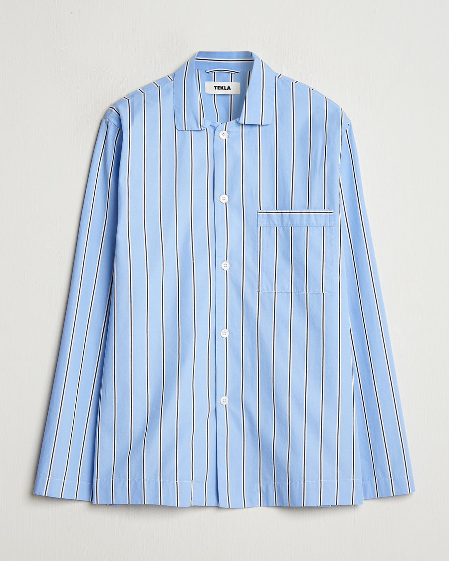 Uomini | Accappatoi & Pigiami | Tekla | Poplin Pyjama Shirt Basset Stripes