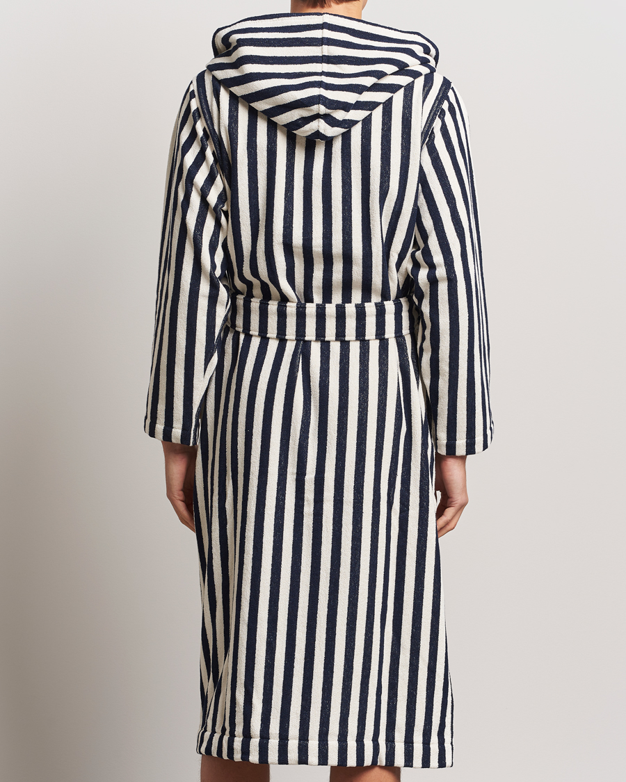 Uomini | Accappatoi & Pigiami | Tekla | Organic Terry Hooded Bathrobe Humbug Stripes