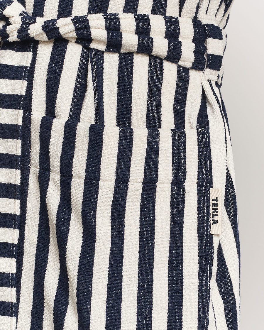 Uomini | Accappatoi & Pigiami | Tekla | Organic Terry Hooded Bathrobe Humbug Stripes