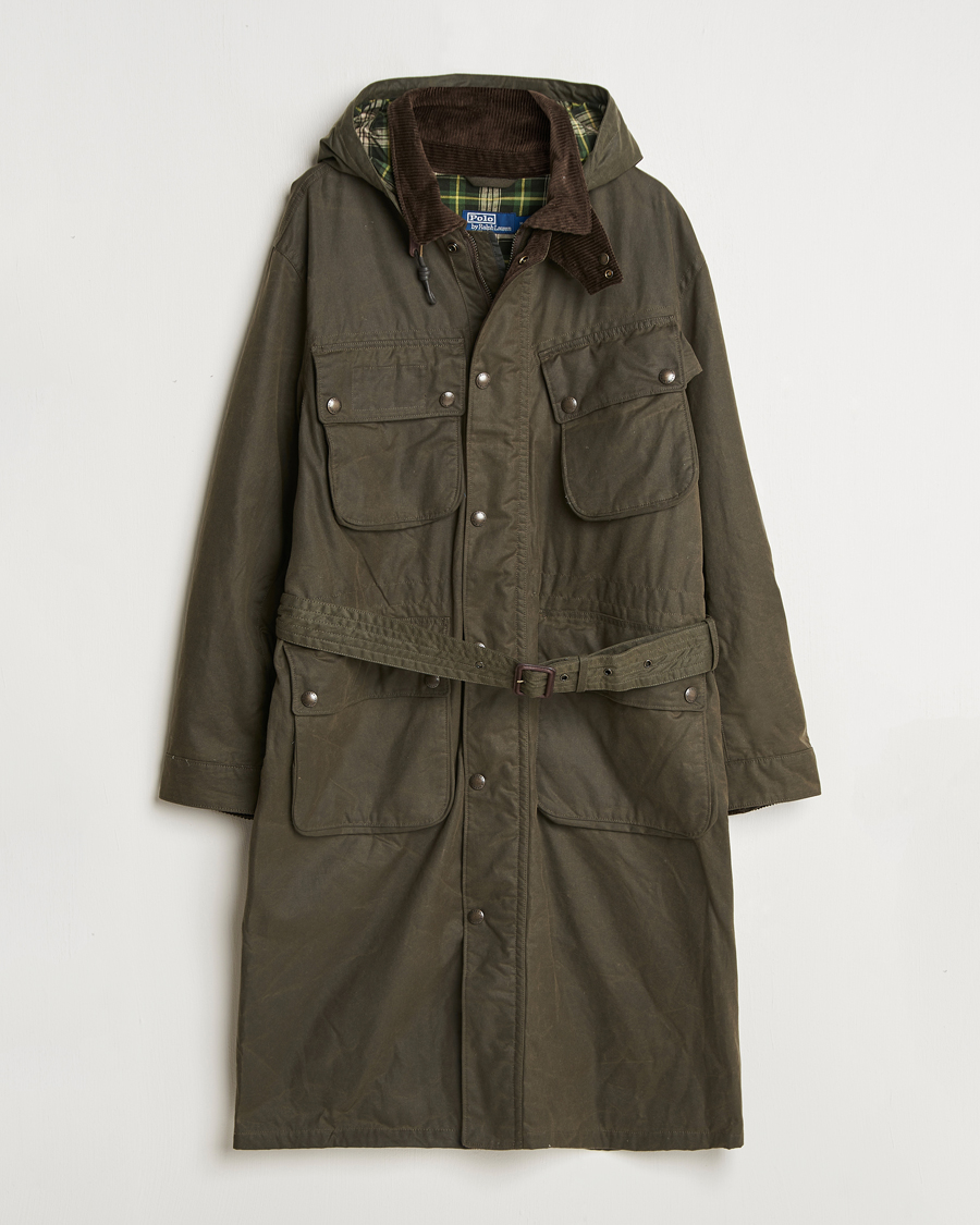 Uomini | Giacche | Polo Ralph Lauren | Stewart Belted Coat Oil Cloth Green