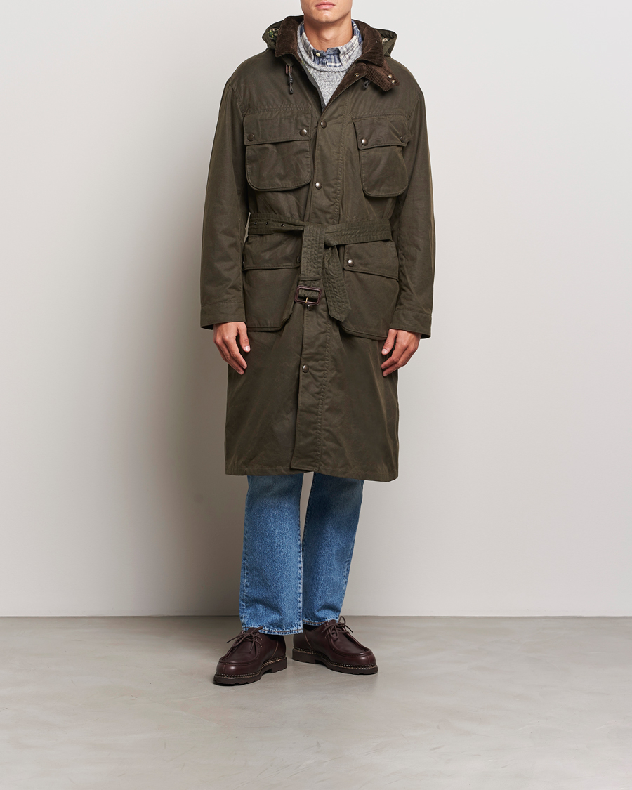 Uomini | Giacche | Polo Ralph Lauren | Stewart Belted Coat Oil Cloth Green