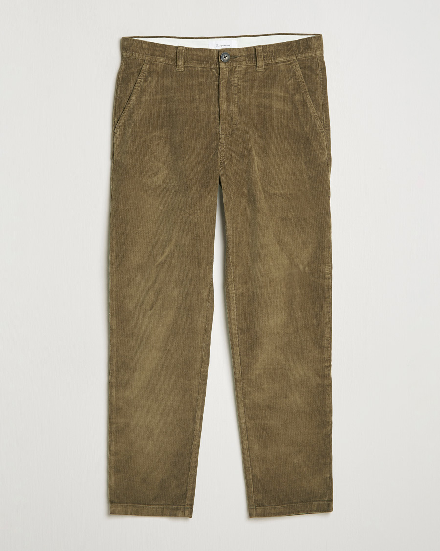 Uomini | Pantaloni | KnowledgeCotton Apparel | Chuck Regular Cord Trousers Olive