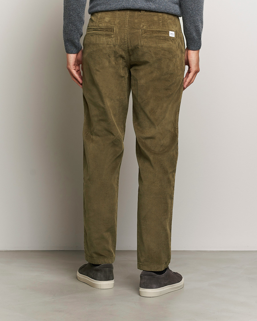 Uomini | Pantaloni | KnowledgeCotton Apparel | Chuck Regular Cord Trousers Olive