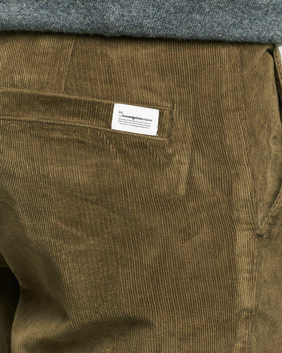 Uomini | Pantaloni | KnowledgeCotton Apparel | Chuck Regular Cord Trousers Olive