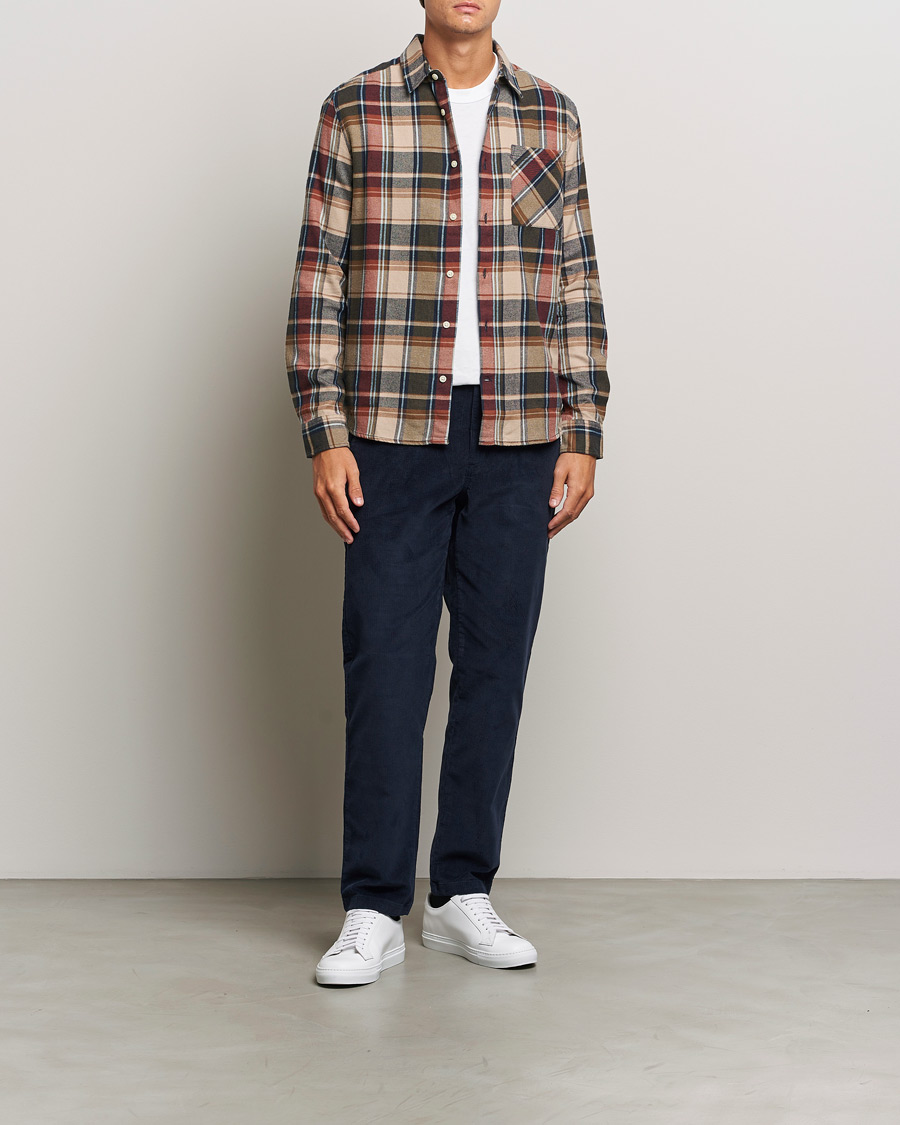 Uomini | Pantaloni | KnowledgeCotton Apparel | Chuck Regular Cord Trousers Night Sky