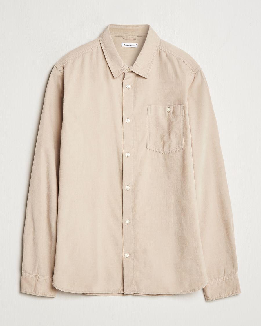 Uomini | Camicie | KnowledgeCotton Apparel | Regular Fit Corduroy Shirt Beige