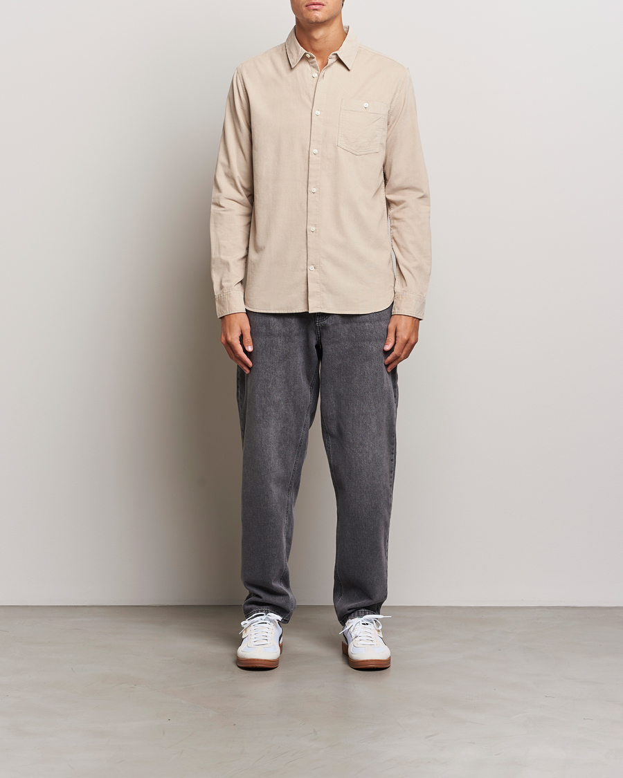 Uomini | Camicie | KnowledgeCotton Apparel | Regular Fit Corduroy Shirt Beige