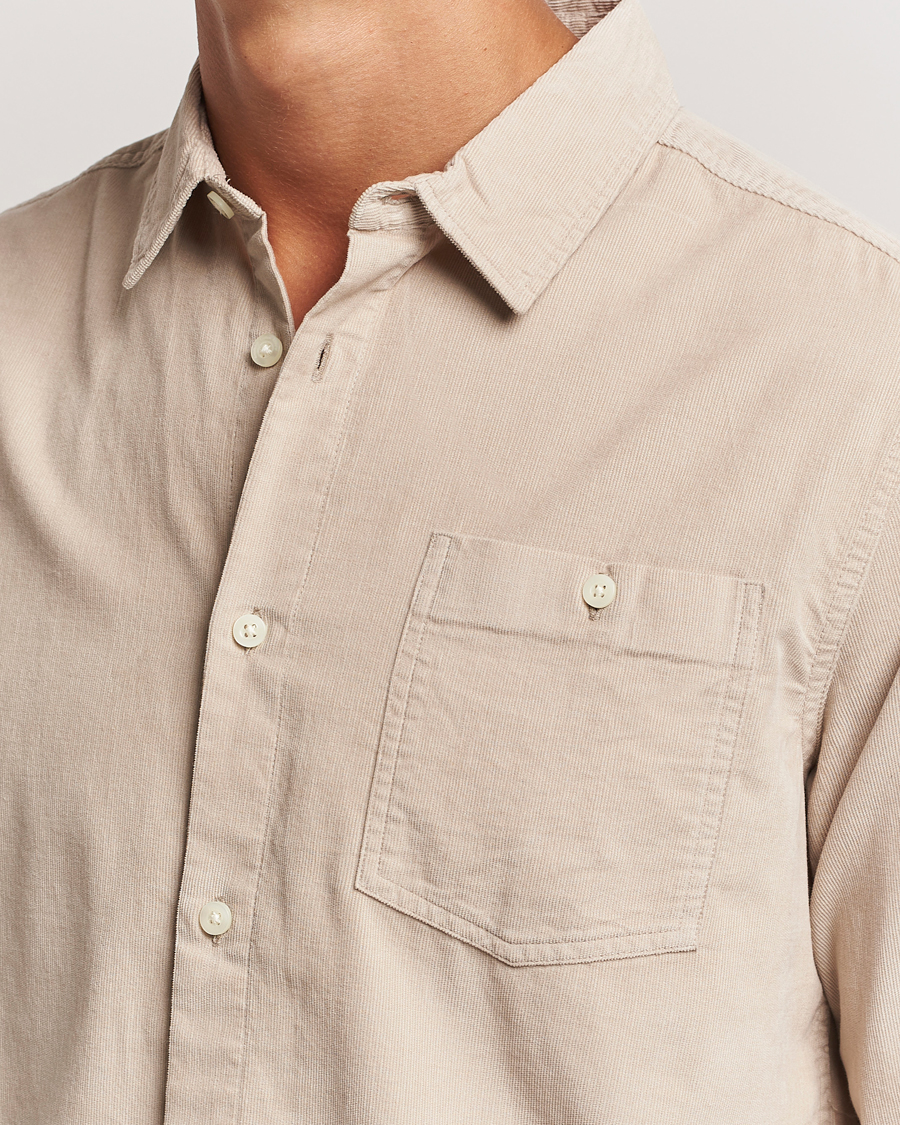 Uomini | Camicie | KnowledgeCotton Apparel | Regular Fit Corduroy Shirt Beige