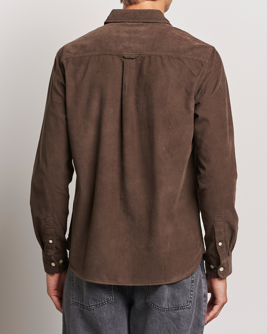 Uomini | Camicie | KnowledgeCotton Apparel | Regular Fit Corduroy Shirt Brown