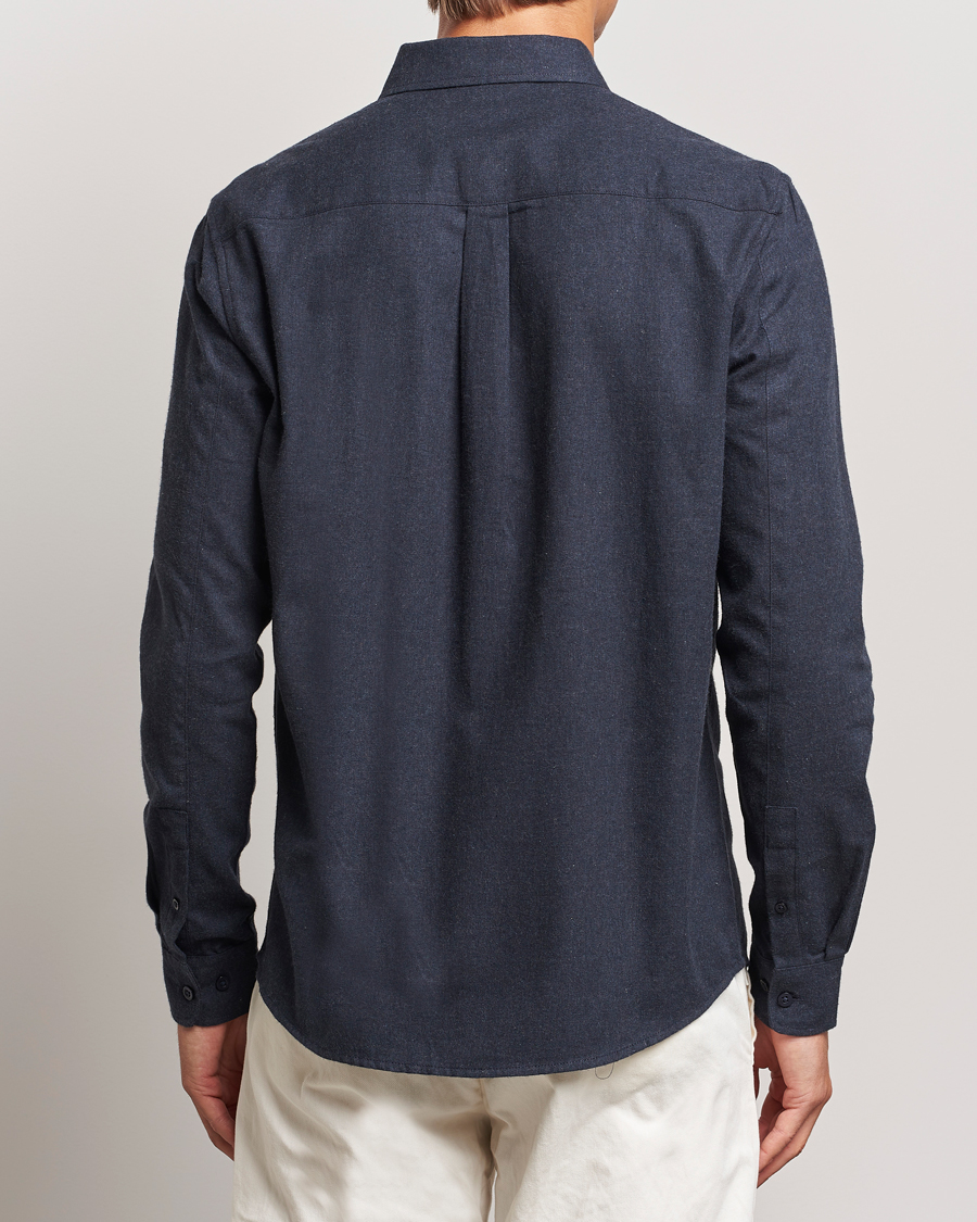 Uomini | Camicie | KnowledgeCotton Apparel | Regular Fit Melange Flannel Shirt Navy