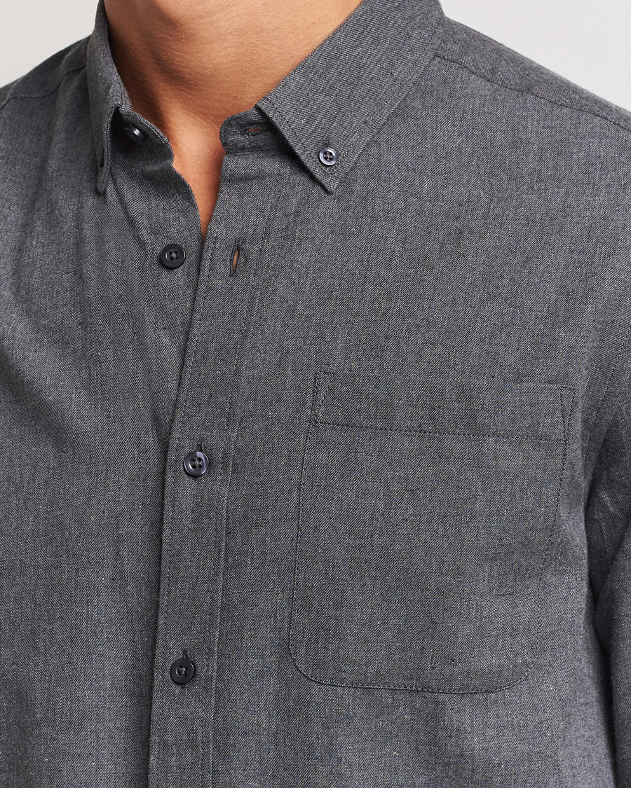 Uomini | Camicie | KnowledgeCotton Apparel | Regular Fit Melange Flannel Shirt Grey
