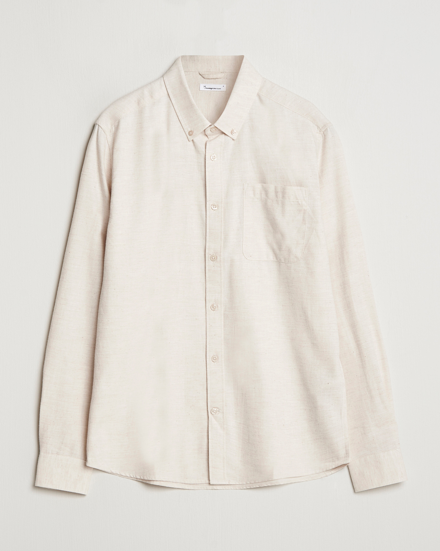 Uomini | Camicie | KnowledgeCotton Apparel | Regular Fit Melange Flannel Shirt Greish
