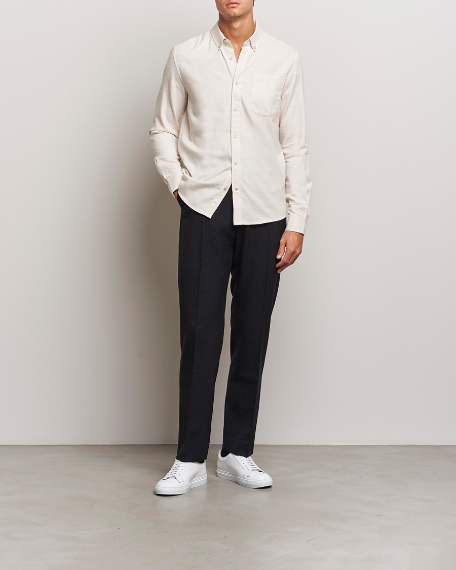 Uomini | Camicie | KnowledgeCotton Apparel | Regular Fit Melange Flannel Shirt Greish