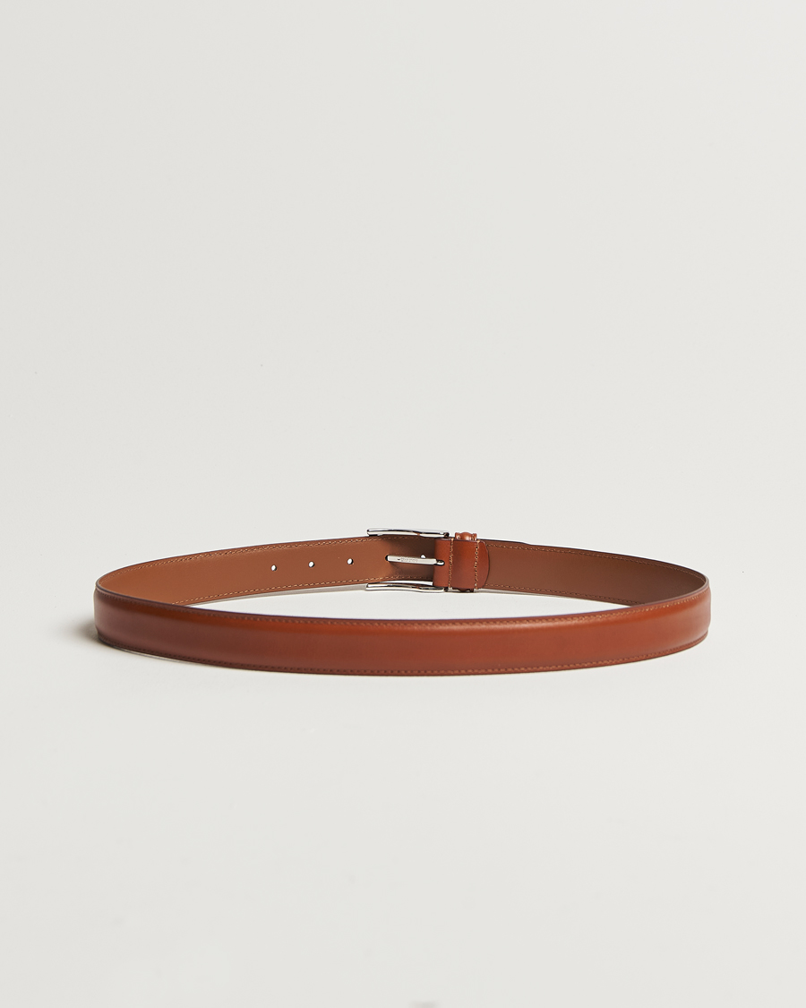 Uomini | Cinture | Anderson's | Leather Suit Belt 3 cm Light Brown