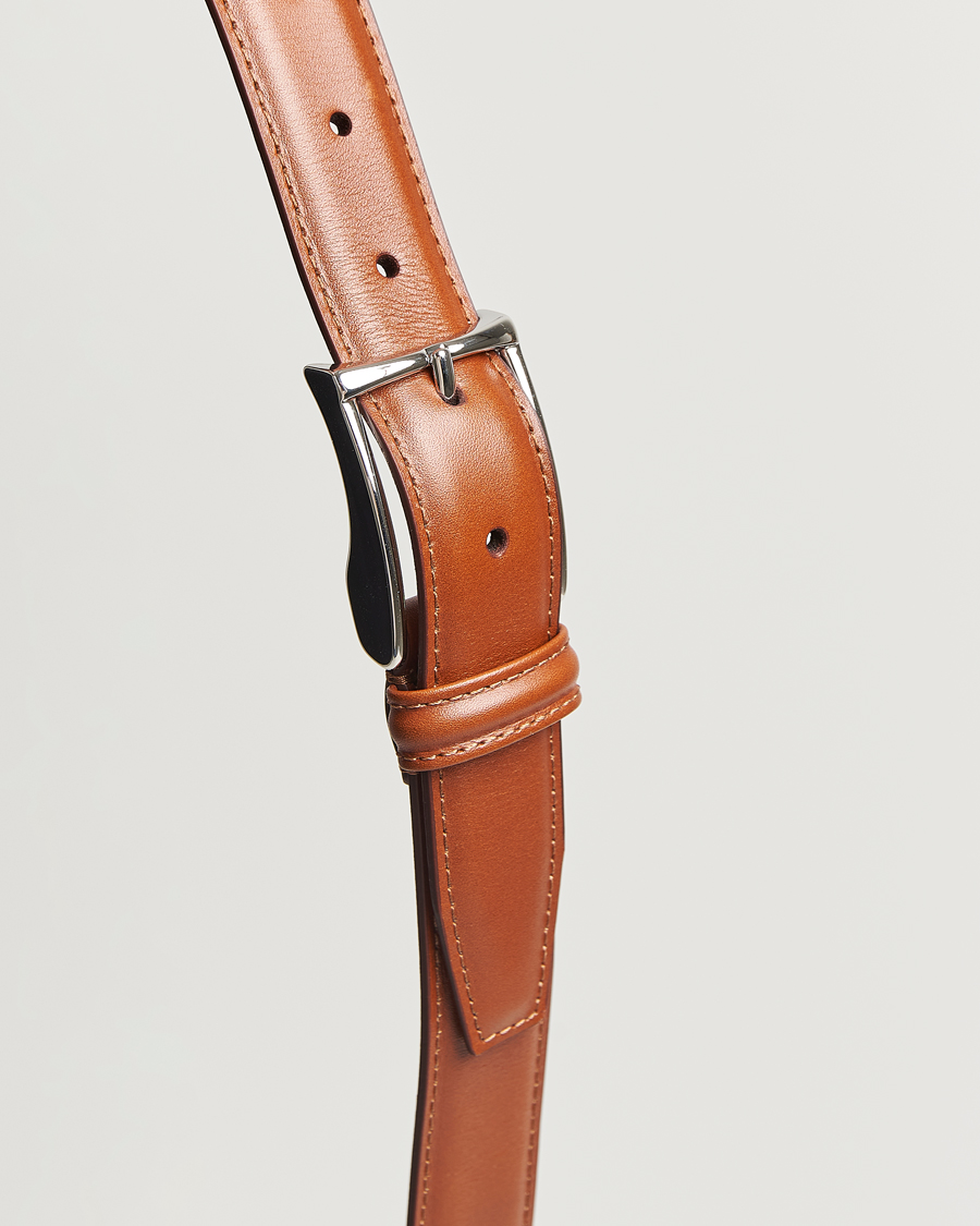 Uomini | Cinture | Anderson's | Leather Suit Belt 3 cm Light Brown