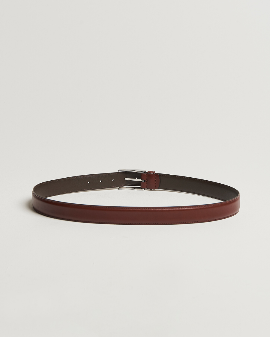 Uomini | Cinture | Anderson's | Leather Suit Belt 3 cm Brown