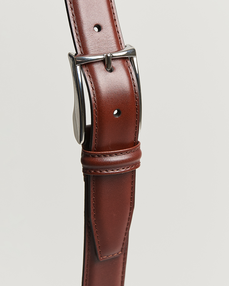 Uomini | Cinture | Anderson's | Leather Suit Belt 3 cm Brown