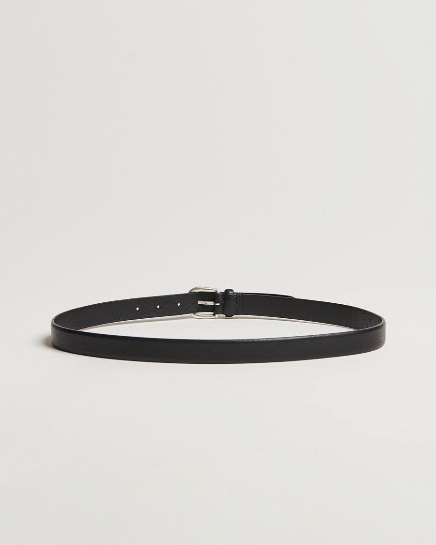 Uomini | Cinture | Anderson's | Grained Leather Belt 2,5 cm Black