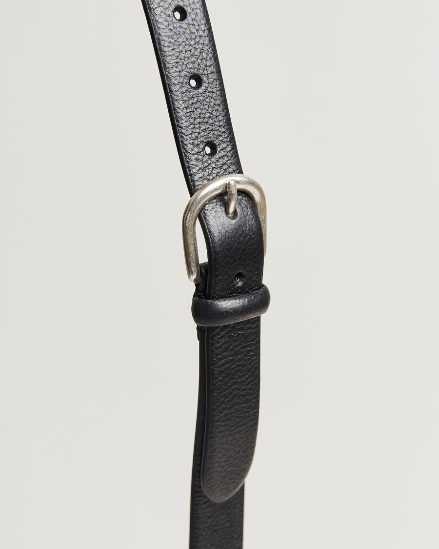Uomini | Cinture | Anderson's | Grained Leather Belt 2,5 cm Black