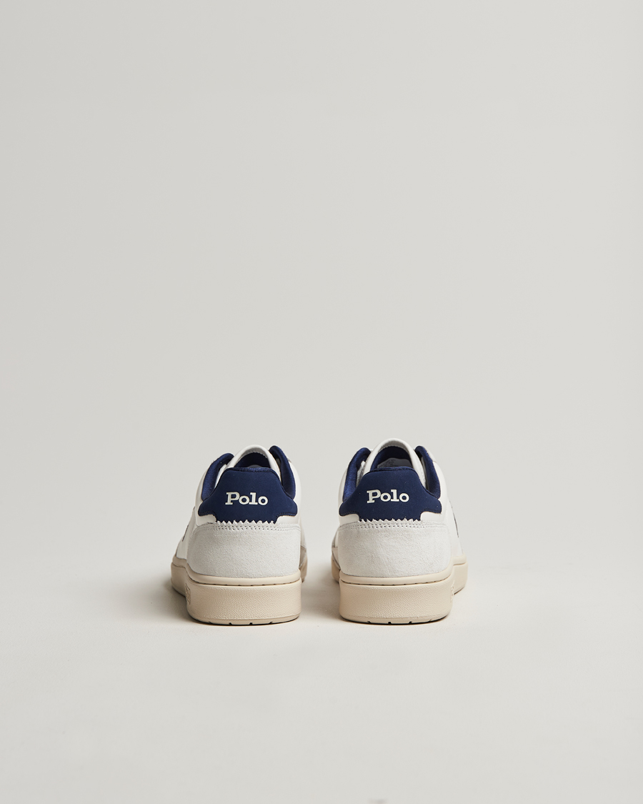 Uomini | Polo Ralph Lauren Polo Court Sneaker Deckwash White/Navy | Polo Ralph Lauren | Polo Court Sneaker Deckwash White/Navy