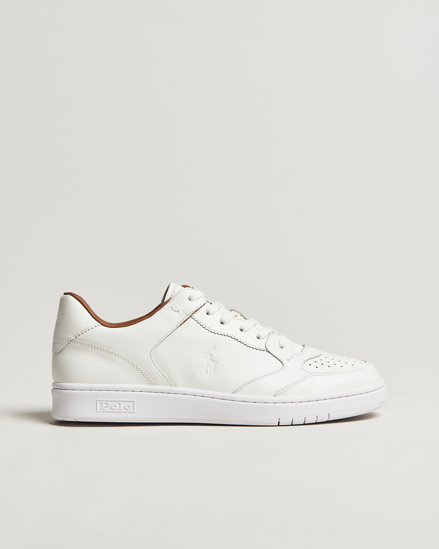 Uomini | Polo Ralph Lauren Polo Court Sneaker Deckwash White Leather | Polo Ralph Lauren | Polo Court Sneaker Deckwash White Leather