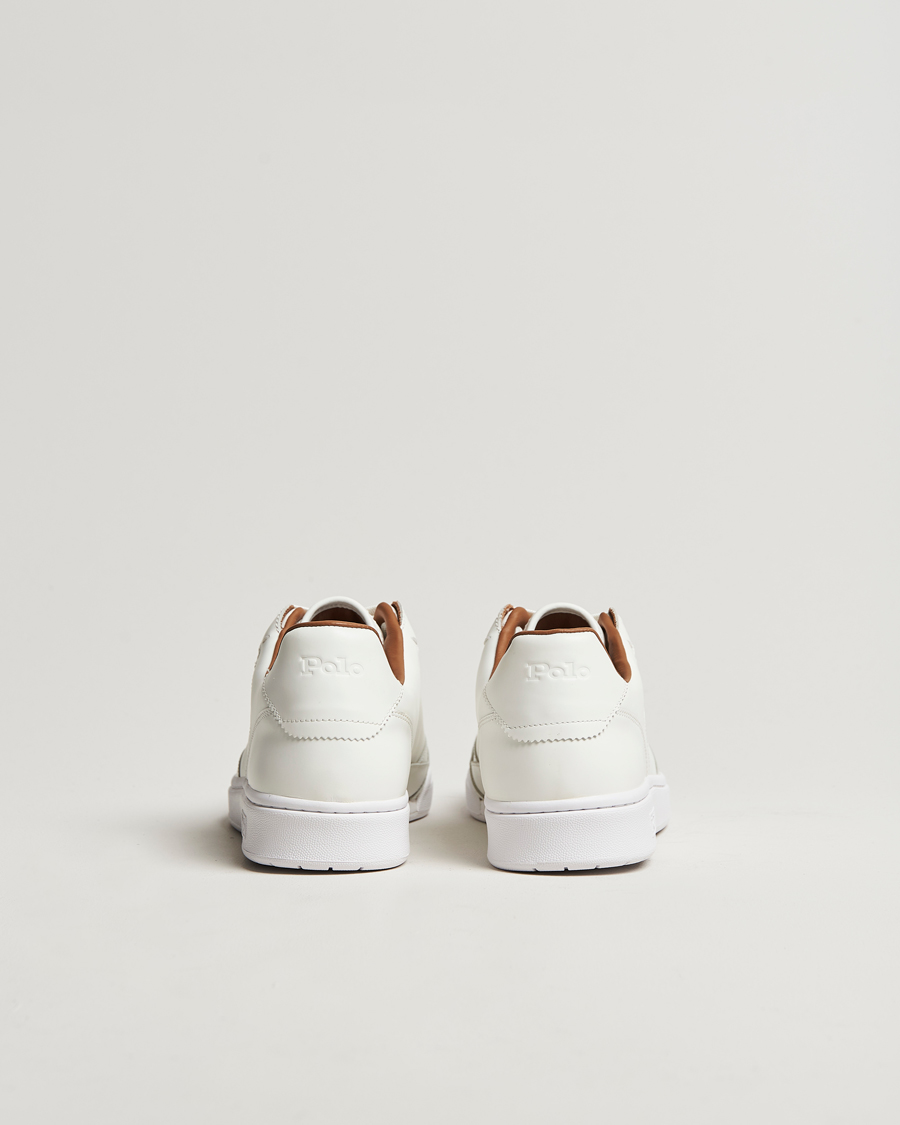 Uomini | Polo Ralph Lauren Polo Court Sneaker Deckwash White Leather | Polo Ralph Lauren | Polo Court Sneaker Deckwash White Leather