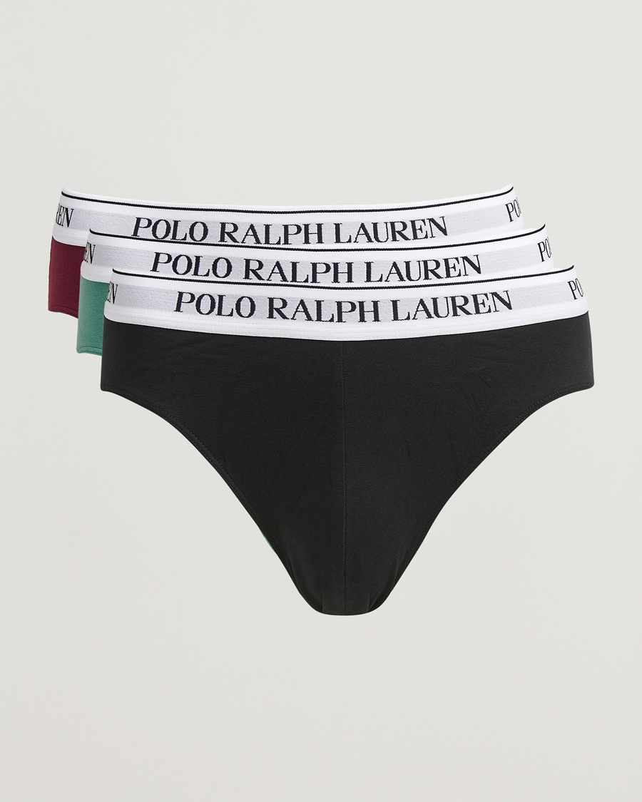 Uomini | Biancheria intima | Polo Ralph Lauren | 3-Pack Brief Damson Red/Black/Fairway Green