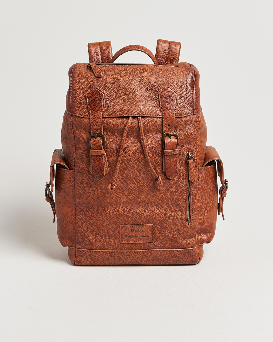 Uomini | Polo Ralph Lauren Leather Flap Backpack Saddle Brown | Polo Ralph Lauren | Leather Flap Backpack Saddle Brown