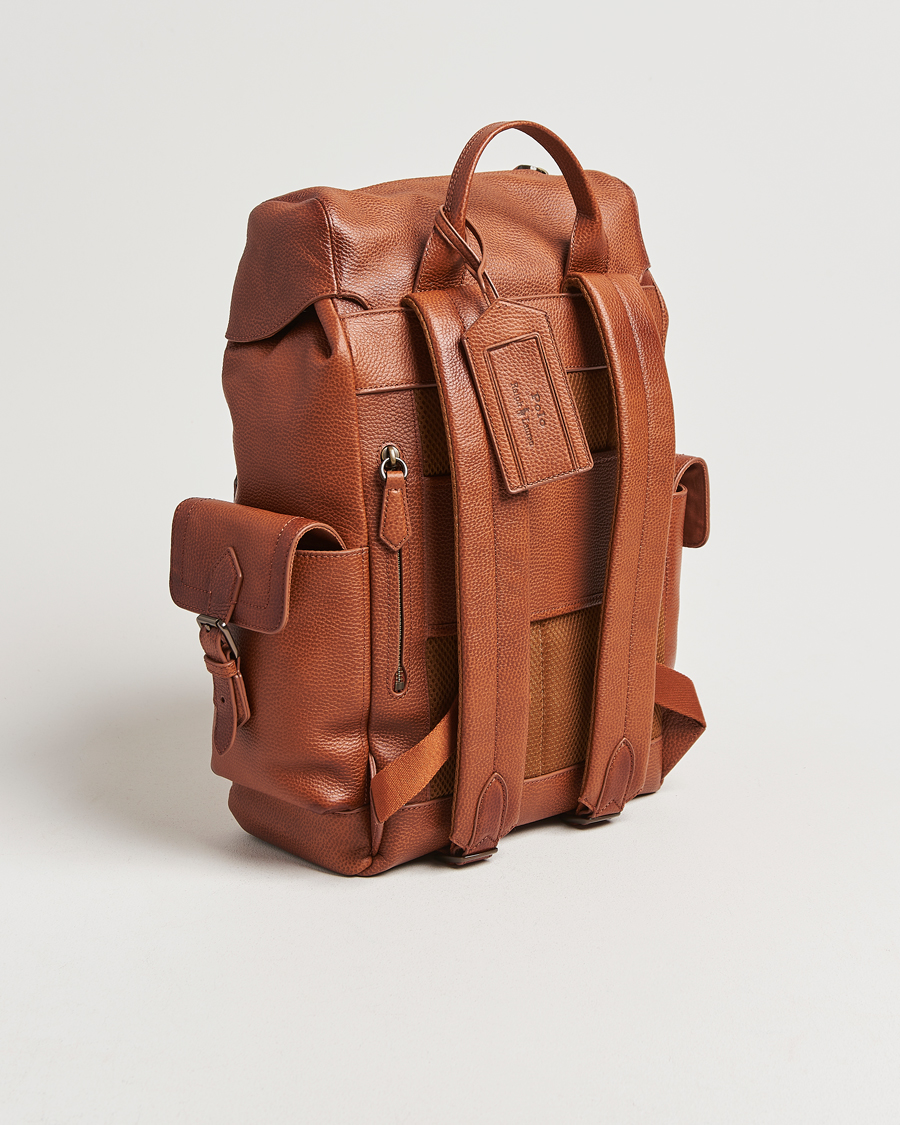 Uomini | Polo Ralph Lauren Leather Flap Backpack Saddle Brown | Polo Ralph Lauren | Leather Flap Backpack Saddle Brown