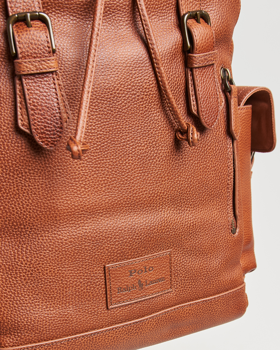 Uomini | Polo Ralph Lauren Leather Flap Backpack Saddle Brown | Polo Ralph Lauren | Leather Flap Backpack Saddle Brown
