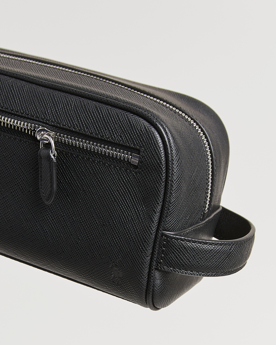 Uomini | Polo Ralph Lauren Saffiano Leather Washbag Black | Polo Ralph Lauren | Saffiano Leather Washbag Black
