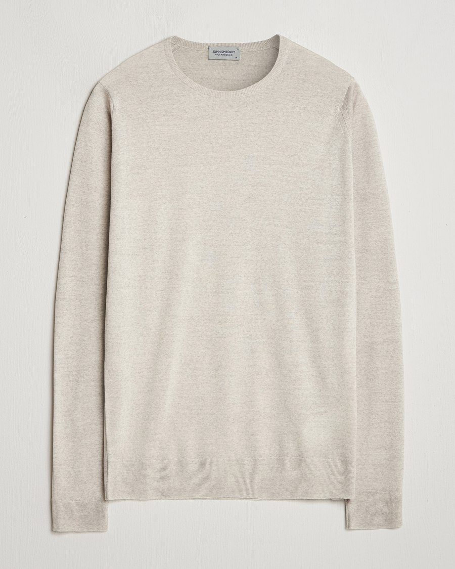 Uomini | Maglieria | John Smedley | Lundy Extra Fine Merino Crew Neck Grey Fleece