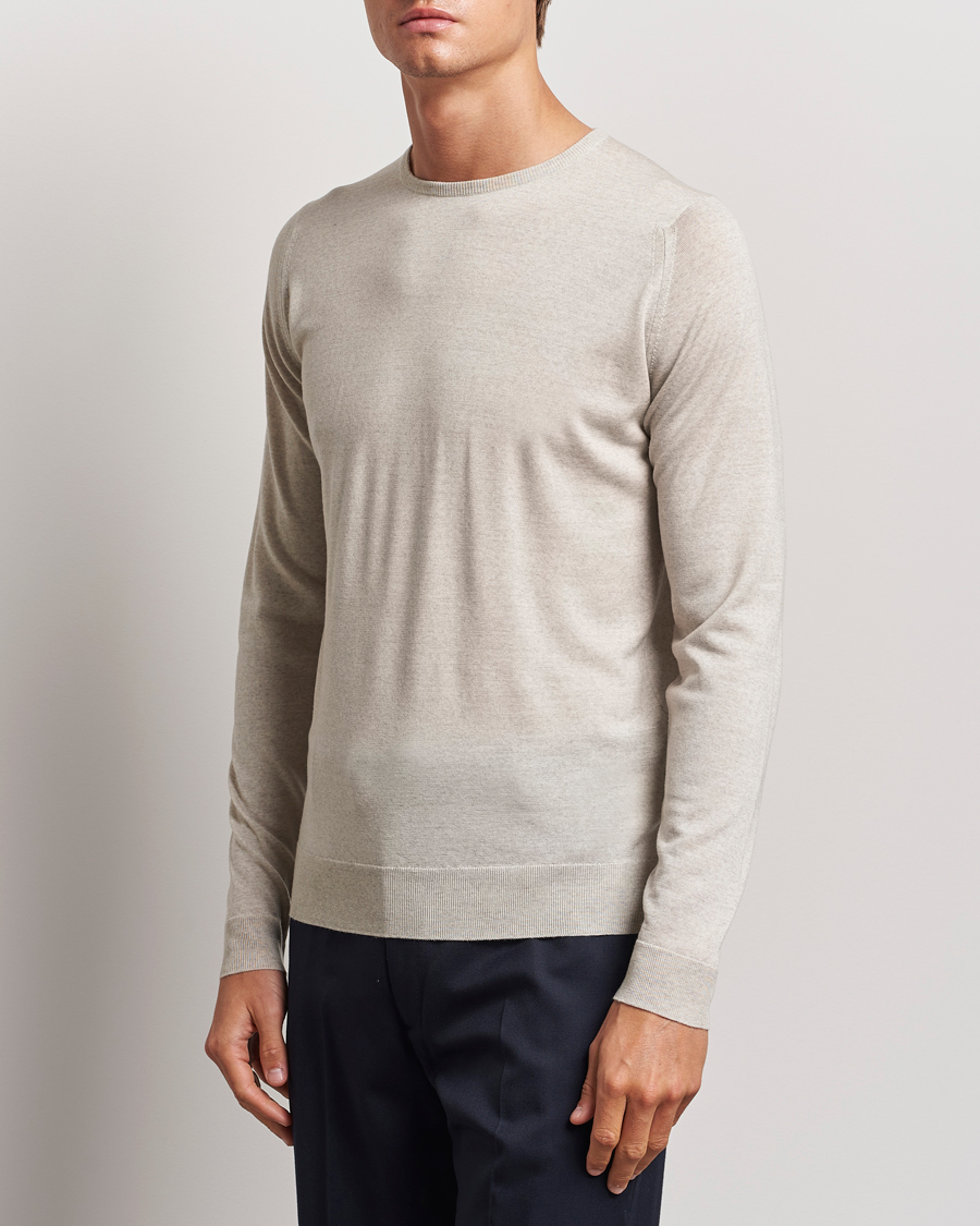 Uomini | Maglieria | John Smedley | Lundy Extra Fine Merino Crew Neck Grey Fleece