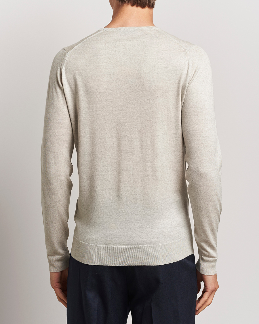 Uomini | Maglieria | John Smedley | Lundy Extra Fine Merino Crew Neck Grey Fleece