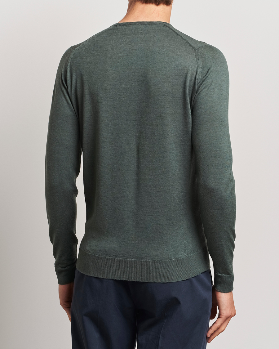 Uomini | Maglieria | John Smedley | Lundy Extra Fine Merino Crew Neck Highland Green