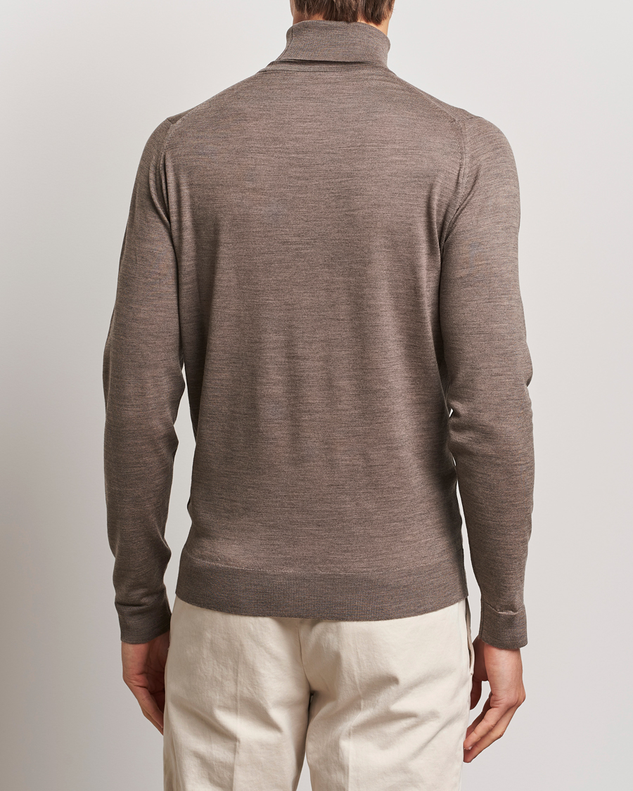 Uomini | Maglieria | John Smedley | Cherwell Extra Fine Merino Rollneck Mushroom Brown