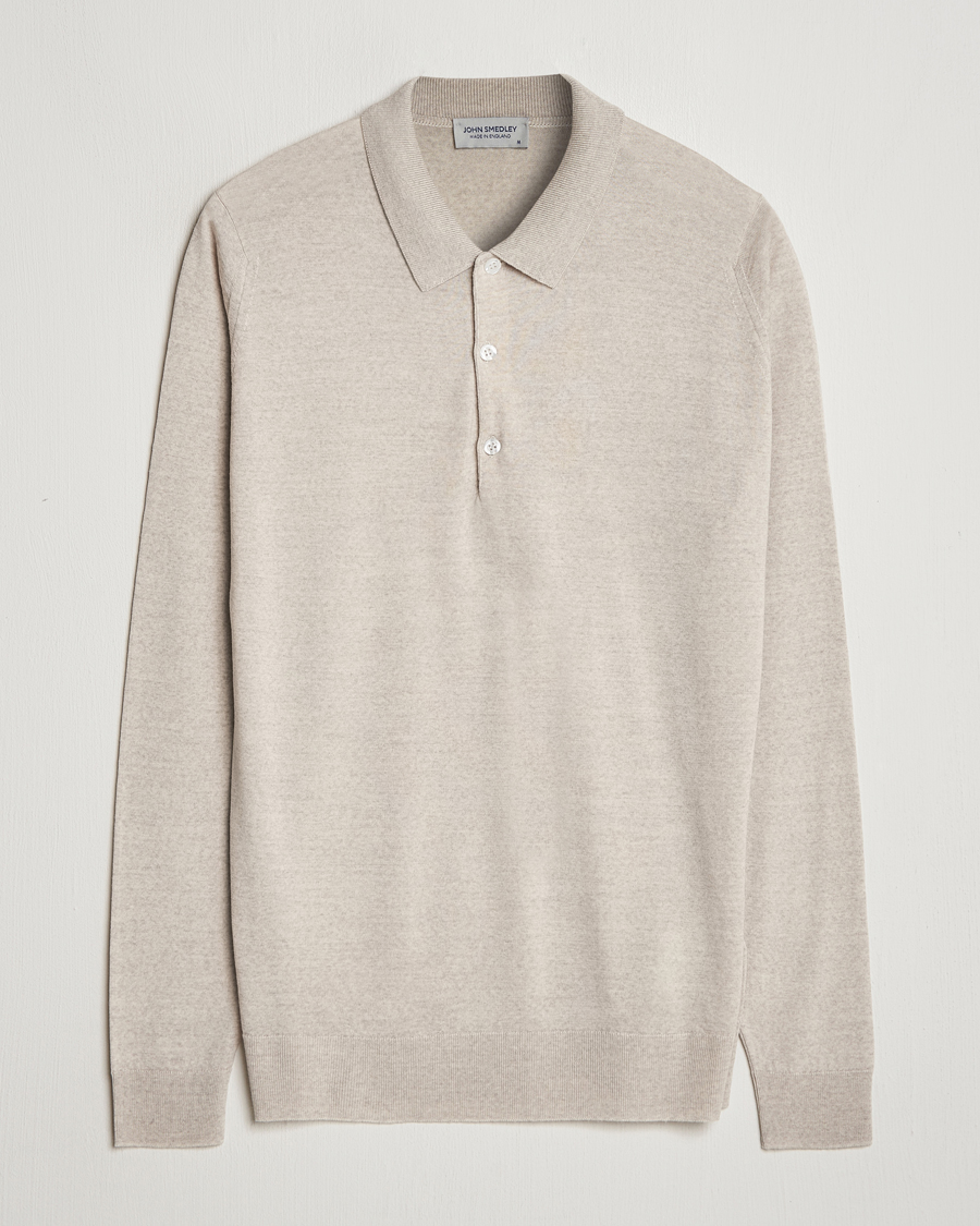Uomini | Maglieria | John Smedley | Belper Extra Fine Merino Polo Pullover Grey Fleece